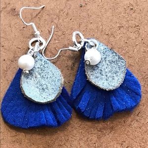 Handmade leather earrings
